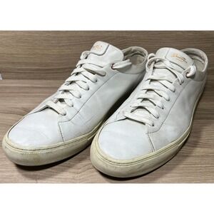 Good Man Brand White Leather Lace Up Low Top Sneakers Mens Size 14